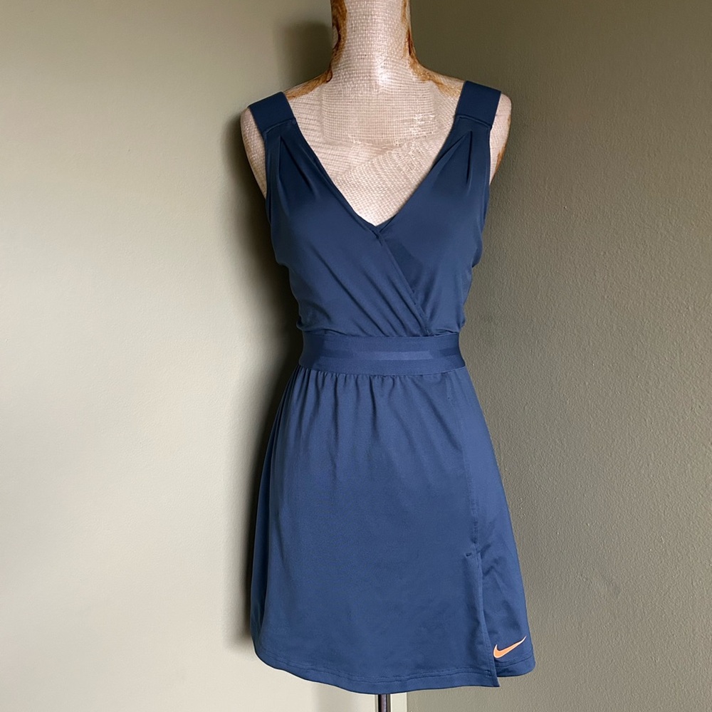 Nike Dri-Fit Teal Dress with Orange Logo Sz XS